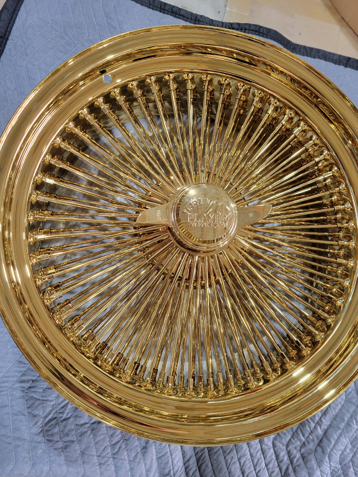 20" Player wire wheels rims 100 spoke ALL GOLD engraved knockoff NEW eBay