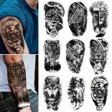 Temporary Tattoos Body Arm Tattoo Stickers Half Sleeve Fake Waterproof ɞ