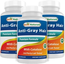 3 Pack Best Naturals anti gray hair Formula, 60 Count