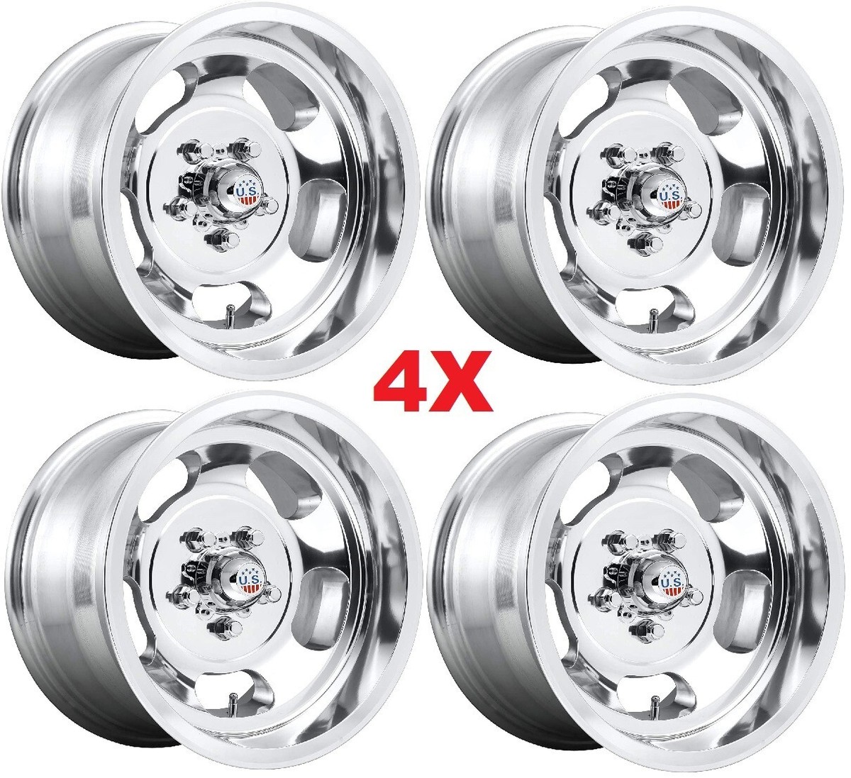 15 US MAGS INDY WHEELS POLISHED SPRINT KIDNEY RIMS POLISHED