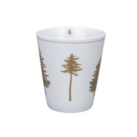 "Krasilnikoff - Happy Mug \"Christmas Trees Gold\" HM715 Becher Porzellan Tannen"