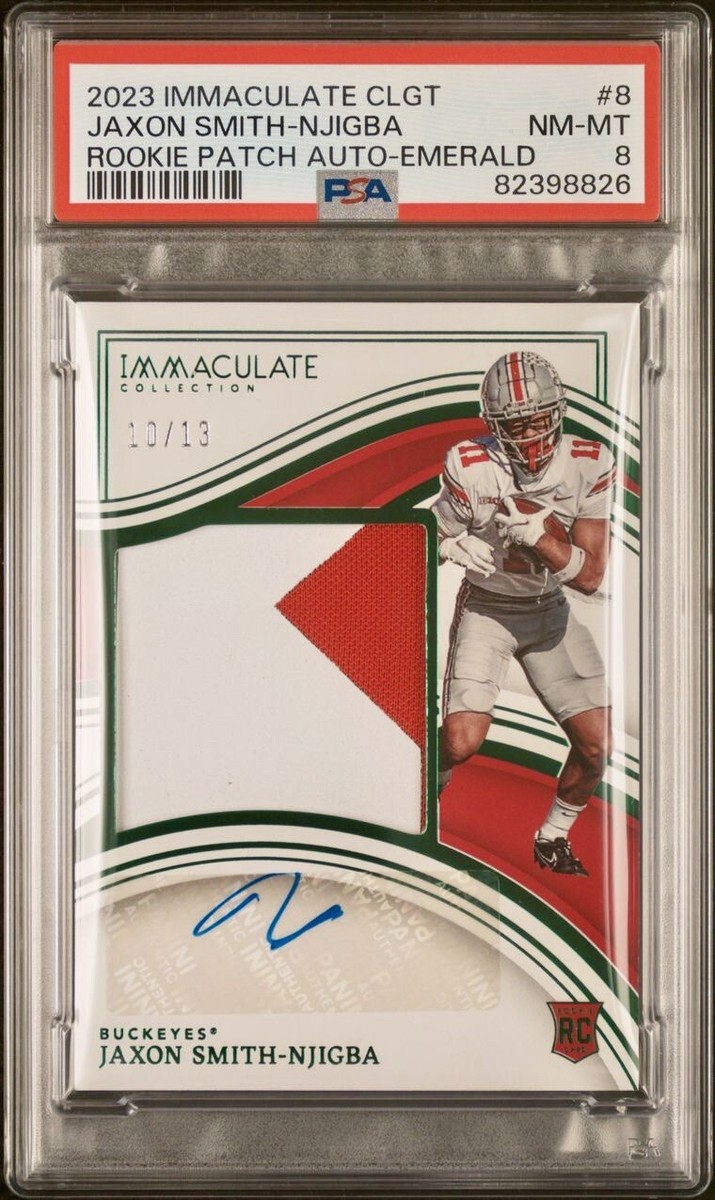 2023 Immaculate Jaxon Smith-Njigba RC JERSEY AUTO Emerald RPA /13 