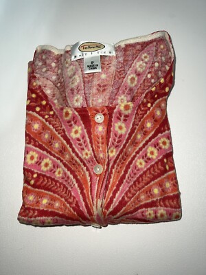 Very Nice Soft Talbots Petites Small Button Up Sweater Beautiful Print