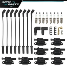 8PCS Fit For Silverado 1500 Tahoe GMC Square Ignition Coil & Spark Plug & Wires