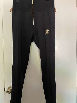 Unique Womens Adidas Black and Gold Large Soccer Track