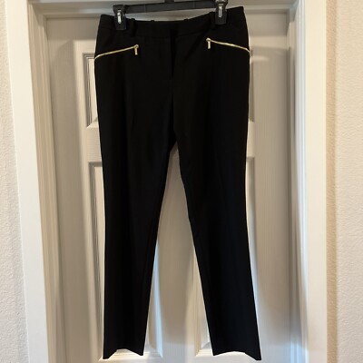calvin klein black dress pants Slacks Trousers Sz 4 Zipper Detail Color::#46-Strong Coffee Finished hem us-14 Asymmetrical Draped Dress With