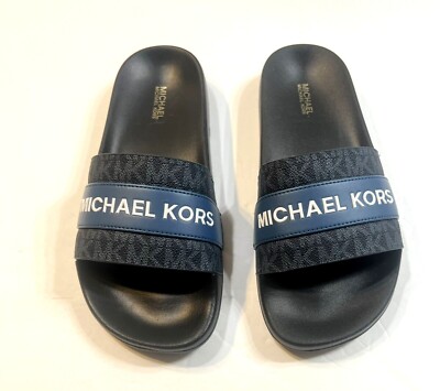 Women MK Michael Kors Brandy Flat Slide Sandals Mini MK Logo
