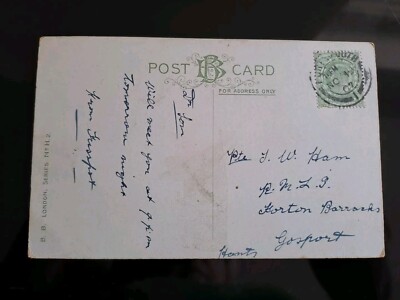 Private T W Ham R.M.L.I. Forton Kaserne Gosport 1907