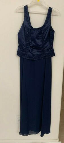 AUSVERKAUF formelles Brautjungfernkleid Kleid Party Abend Abschlussball marineblau M 8 - Bild 2 von 4