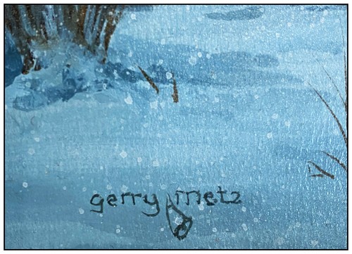 Pintura Original Gerry Metz Óleo Sobre Bordo Paisaje Occidental Firmado Caballo Obra de Arte - Imagen 3 de 4