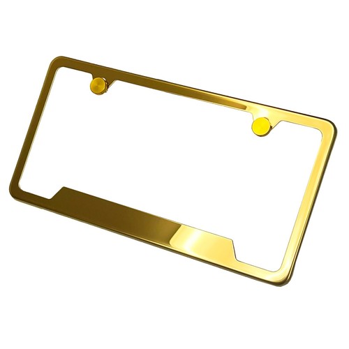License plate frame Stainless Steel with Metal screw caps Bottom Corner Cut Out - Picture 30 of 99
