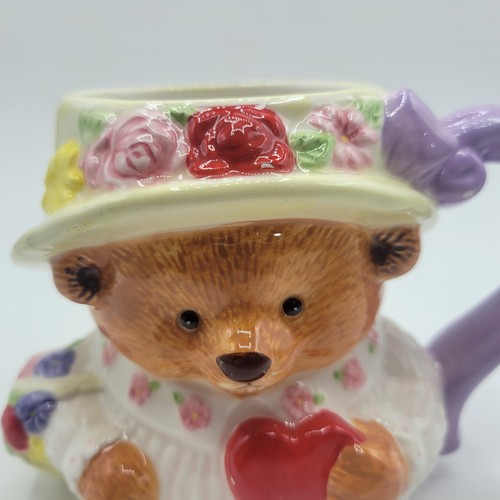 Hallmark Gourmet Gifts Teddy Bear Cup Mug Flowers Heart One Of The Kind - Picture 2 of 12