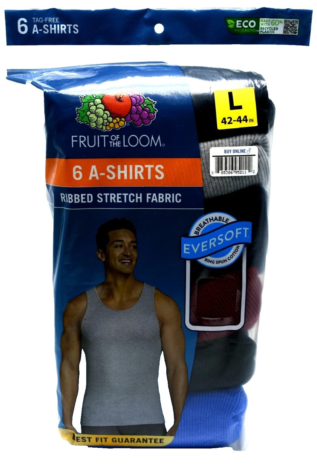 Camisas negras para hombre Fruit of the Loom talla L