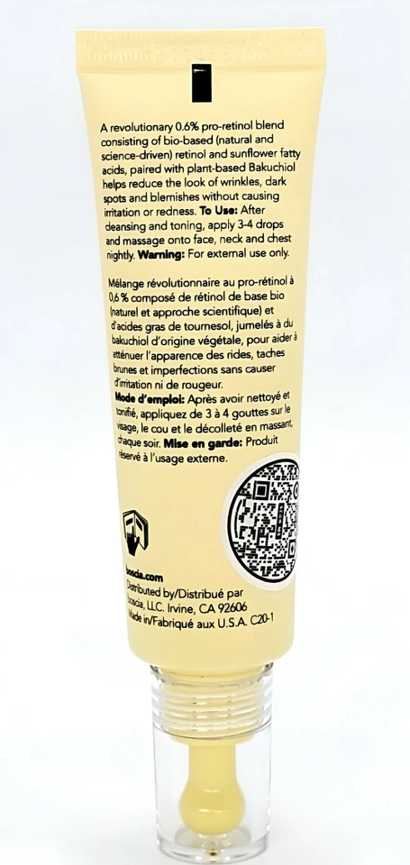 Boscia 0.6% Pro-Retinol Repair + Renovar Tratamiento Avanzado Sin Agua FS 1oz RP$48 Foto 3 de 4