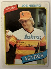 1980 Topps Joe Niekro Baseball Card #437 Astros HOF Pitcher Low-Grade Poor