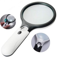 Magnifying Glass with 3 Led Light 3X  45X Big Size Zoom Lenses for Seniors