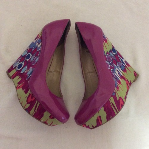 Steve Madden Platform Wedge Sandals Size 7 Purple - Picture 2 of 10