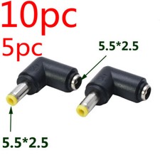 DC Power Converter Plugs 5.5x2.5mm Female to 5.5 2.5 mm Male 90 Angle Adapter