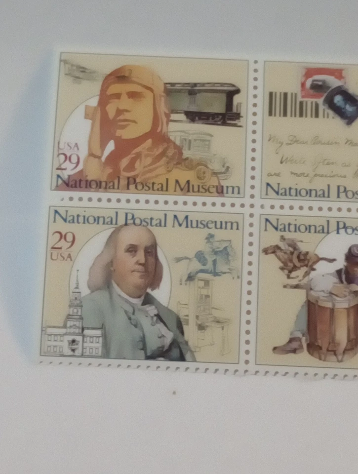 29 CENT MINT NH NATIONAL POSTAL MUSEUM STAMP BLOCK FV 1.16 CV 7.25 SC 2779-82 - Image 2 of 4