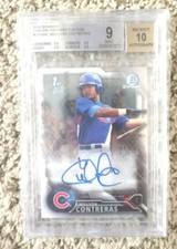 2016 Bowman Chrome Willson Contreras Auto 9/10 BGS 3x9.5s! Cubs Rookie RC 