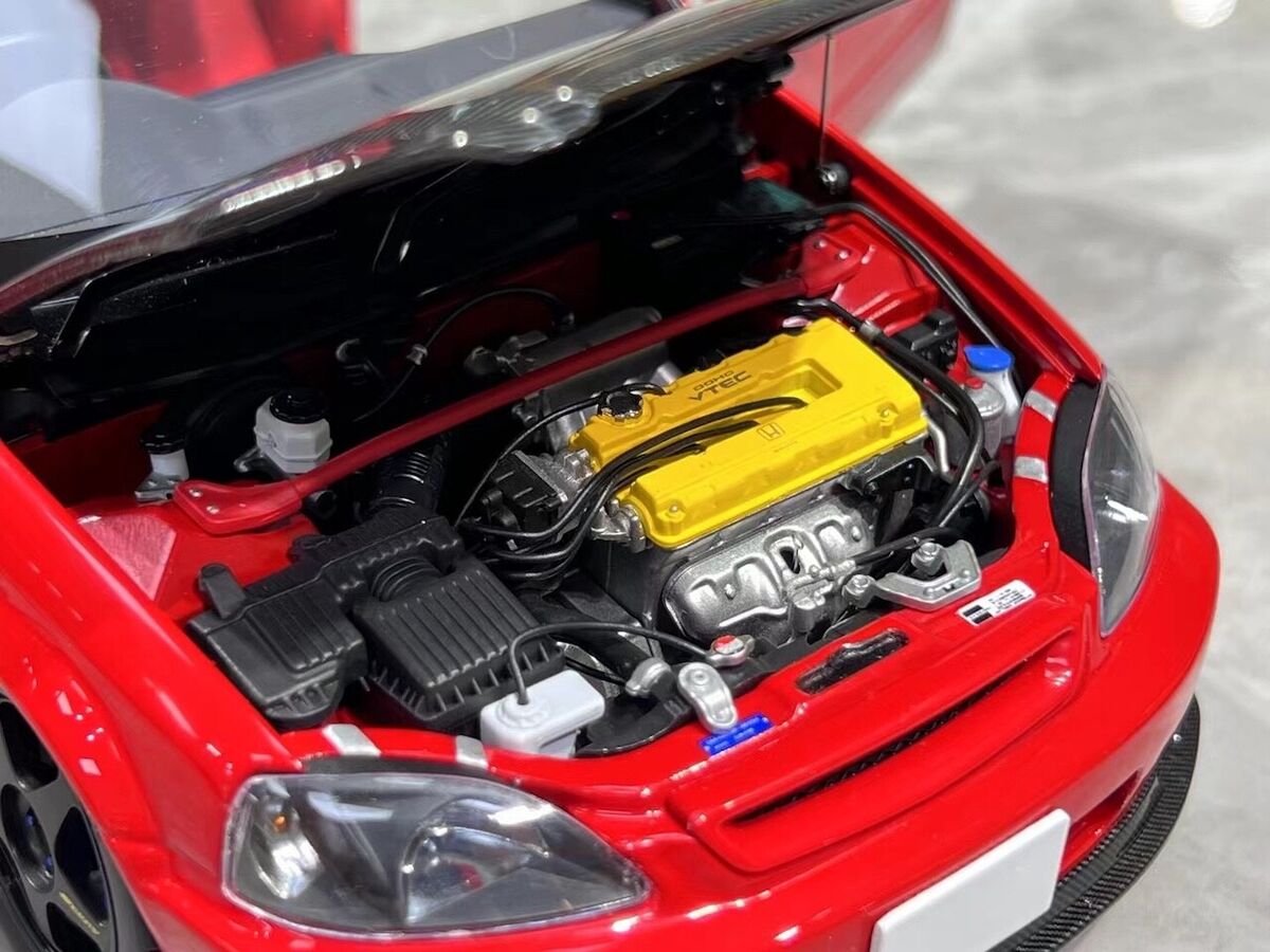 ZD MH 1:18 Red JDM Civic Type R EK9 B16B Vtec Engine Model ZD MH 1:18 Red JDM Civic Type R EK9 B16B Vtec Engine Model