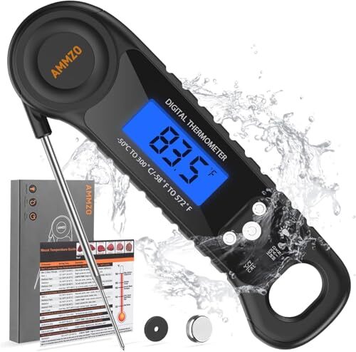 Meat Thermometer Digital, Candy Thermometer Food Thermometer Instant Dark Black-image