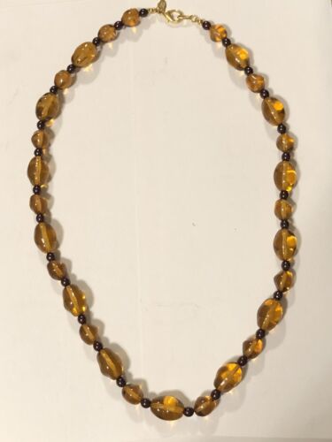 Joan Rivers Amber 25” Chunky Beaded Necklace Signed