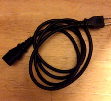 Computer / Printer Cable Cord - Three Prong-Black Set of 2 