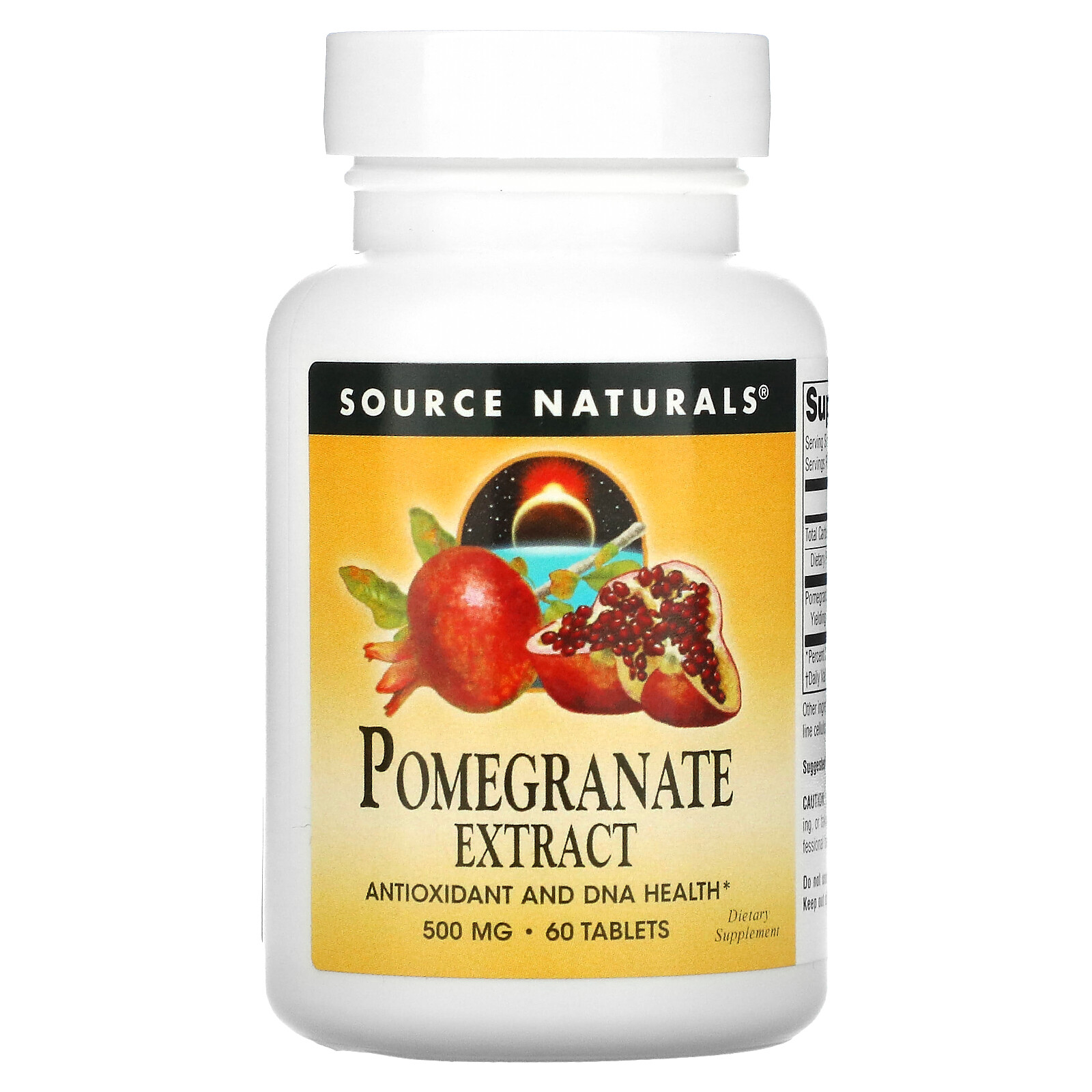 Экстракт граната Source Naturals 500 мг, 60 таблеток, без молока и яиц,