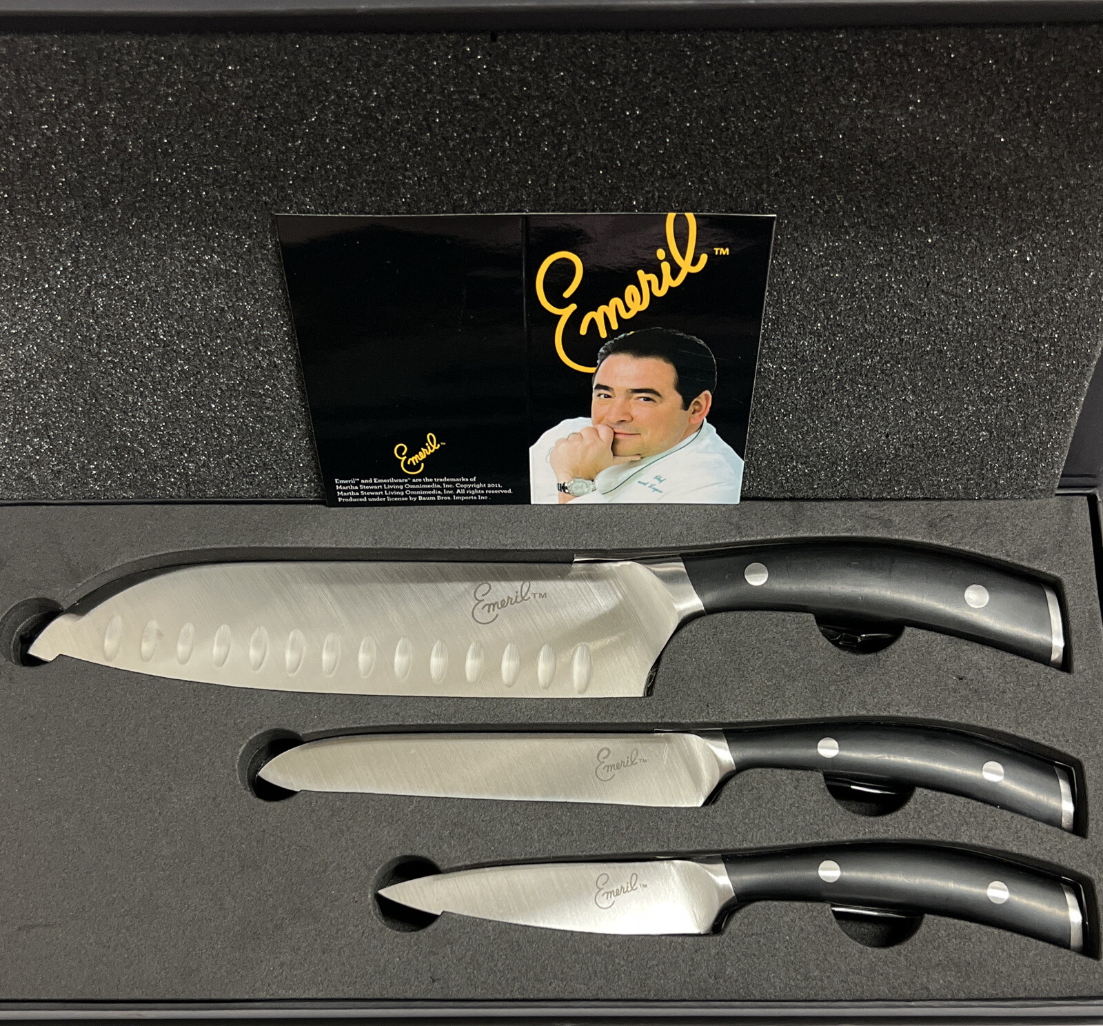 Emeril Lagasse 3Piece Knife Set Stamped Steel Kitchen Knives for