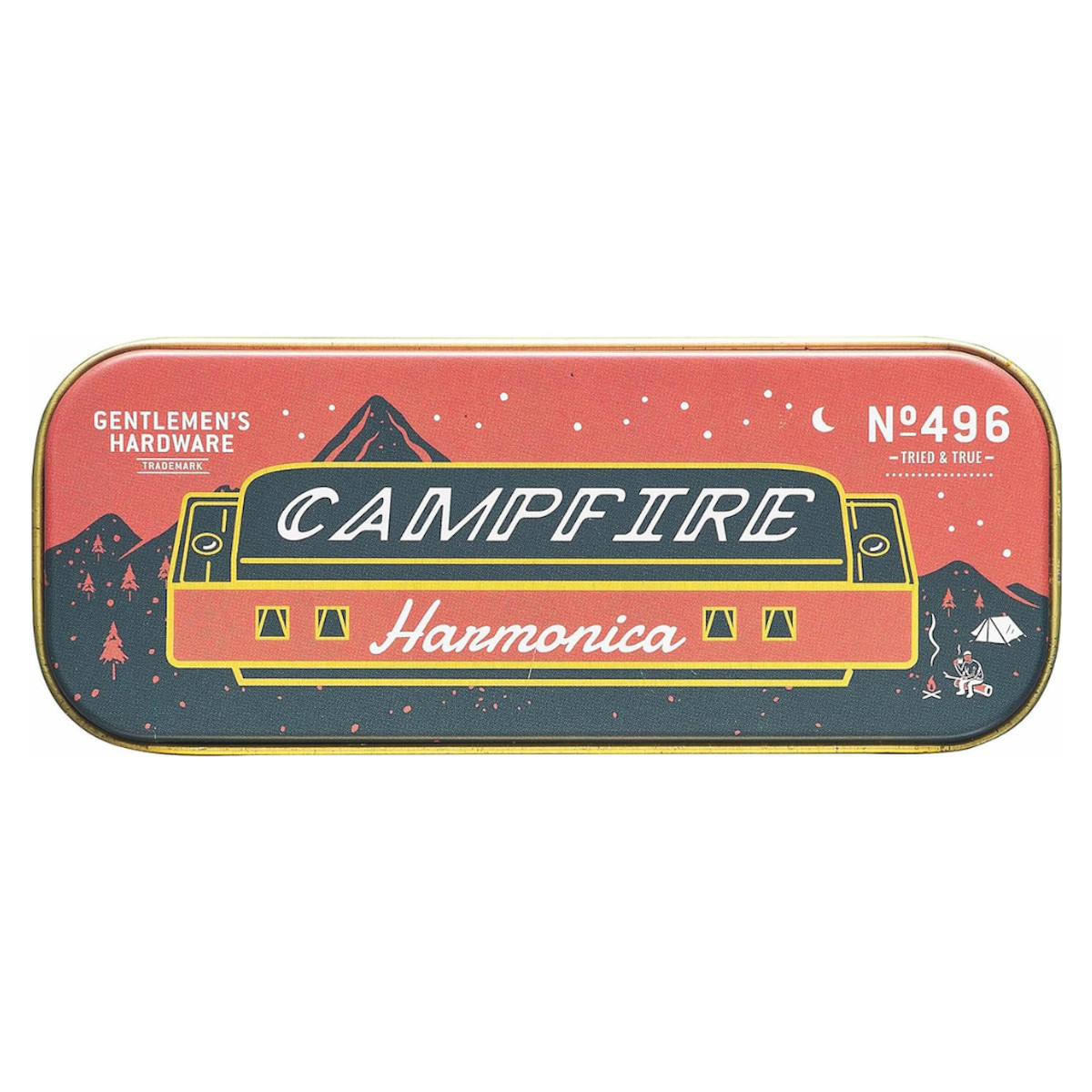 Gentlemen's Hardware Campfire Harmonica in Tin Unique Christmas Gift For Men