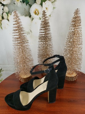 black suedette two part platform courts