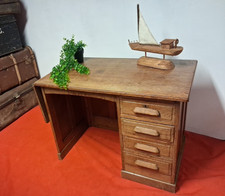 Small Adult Childs Oak Desk In Headmaster Teachers Style