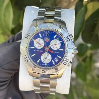 Tag Heuer Aquaracer Ref: CAF1112 S. Steel 42mm Blue Dial Quartz Men's Dive Watch