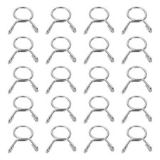 20Pcs 10.5mm ID 11.9mm OD Fuel Line Hose Clips Spring Clips Clamps Silver