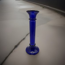 Cobalt Blue Glass Candleholder