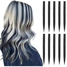 Black Hair Extensions Clip in for Kids Girls, 22 Inch Pack of 10 10PCS-Black
