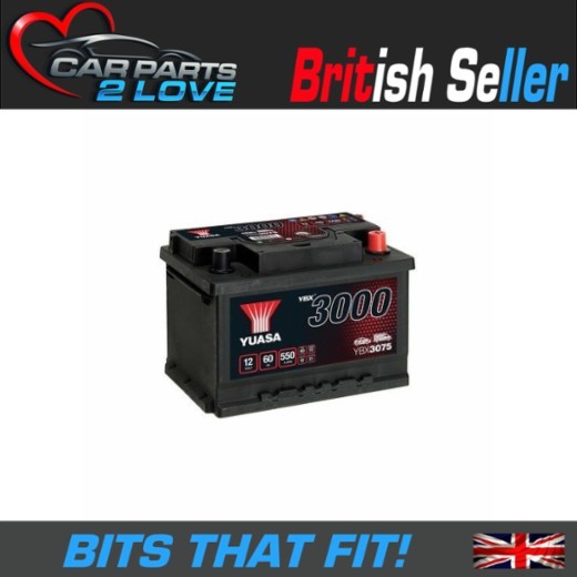Audi A3 8P 03-13 Petrol Car Battery Yuasa YBX3075 075 1.4 1.6 TFSI FSI 60Ah 3YrW
