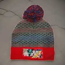 Marvel Comic Embroidered Logo Characters Cuff Beanie with Pom One Size
