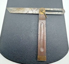 AQ Stanley 13” Sliding T Bevel Square Wood Brass Angle Tool Patent 1897