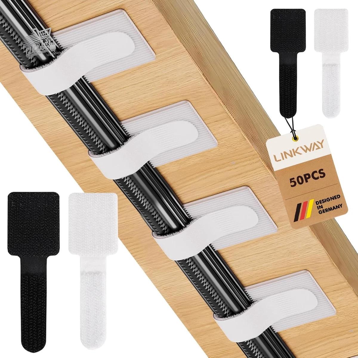Gestione Cavi Disordine 12 Clip Magnetiche Per Cavi - Organizer Adesivo Per Scrivania, Comodino, Per Cavi USB, Alimentazione, Ricarica (nero E Bianco) Clip Per Cavi Magnetiche