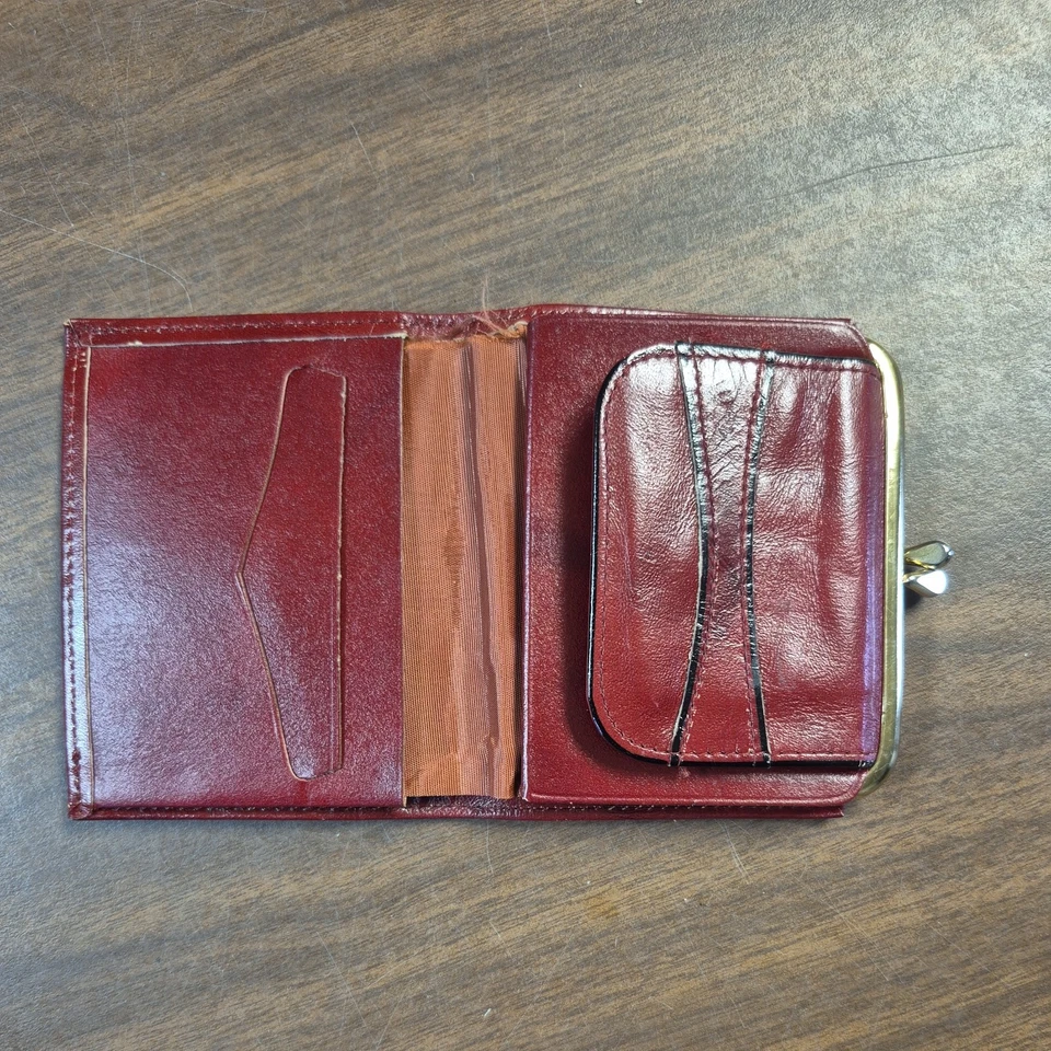 Lote de 5 Carteras de Cuero Genuino Tri/Doble Pliegue, Negro, Borgoña, Tostado Foto 3 de 4