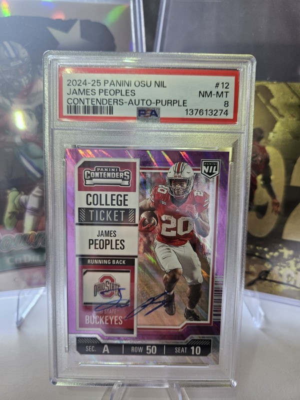 2024-25 James Peoples Contenders Auto-purple Psa 8