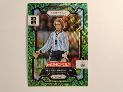 2026 Panini Prizm Monopoly FIFA World Cup #4 Gabriel Batistuta Green Wave Prizm