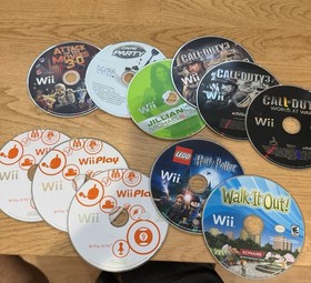 Lot of 5 Wii Game Consoles Only RVL-001 W/ 130 Games Parts/Repair As Is