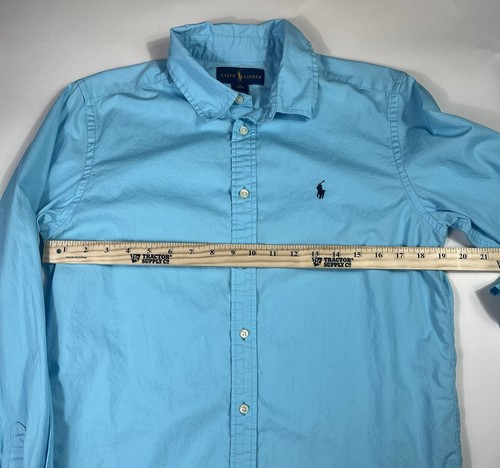 Polo Ralph Lauren Button Down Shirt Boys Size XL 18-20 Aqua Turquoise Easter - Picture 10 of 11