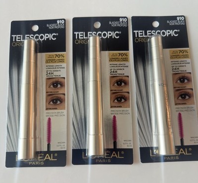 L'Oreal- Lot Of 3 - Telescopic Original Intense Length - #910 Blackest Black