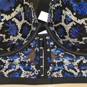 Ann Summers Unapologetic Blue Black  Corset Top  18 B-C