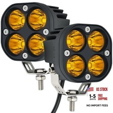 2-Pack 40W 3Inch LED Pod Light - Bright Off-Road Driving Yellow/Amber Spot Beam