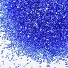 3 Pack Crushed Glass for Resin Art 50g Irregular Chunky Chips Dark Blue